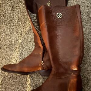 Tory Burch Brown Leather Riding Boots